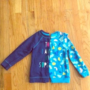 2 Girl Sweatshirts with no hood